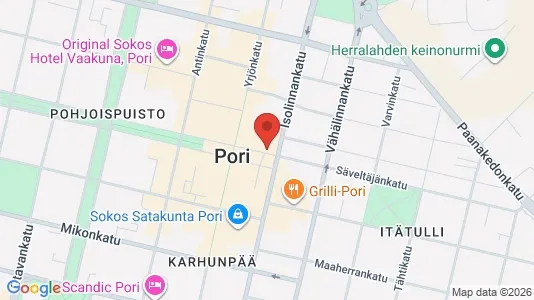 Apartments for rent i Pori - kort over placeringen