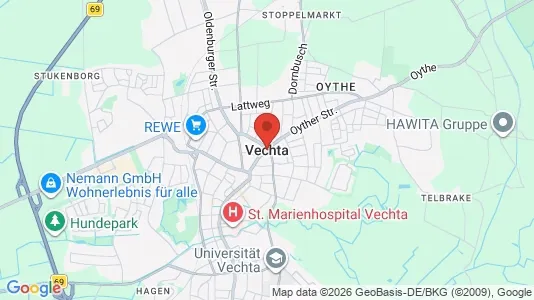 Apartments for rent i Vechta - kort over placeringen