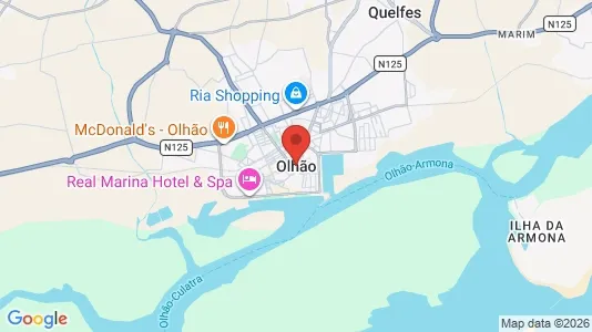 Apartments for rent i Olhão - kort over placeringen