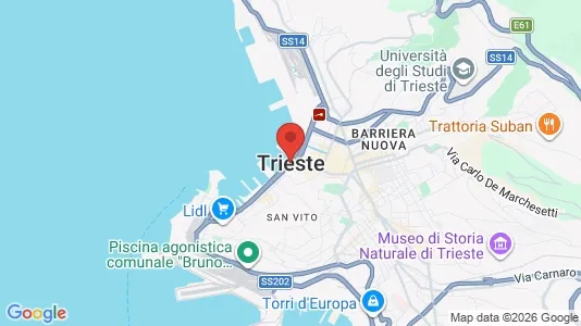 Apartments for rent i Trieste - kort over placeringen