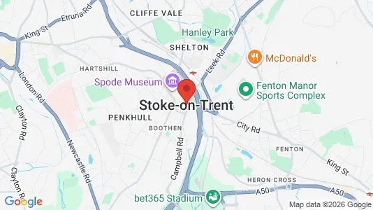 Houses for rent i Stoke-on-Trent - Staffordshire - kort over placeringen