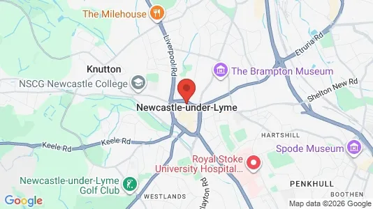 Houses for rent i Newcastle - Staffordshire - kort over placeringen