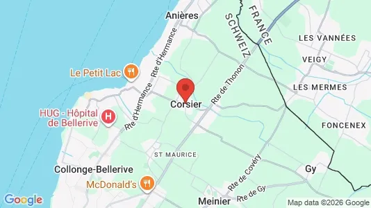 Apartments for rent i Corsier - kort over placeringen