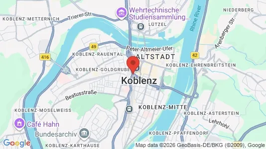 Apartments for rent i Koblenz - kort over placeringen