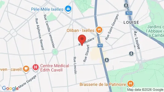 Apartments for rent i Brussels Elsene - kort over placeringen
