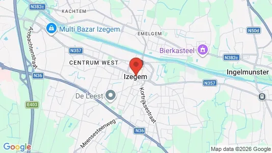 Houses for rent i Izegem - kort over placeringen
