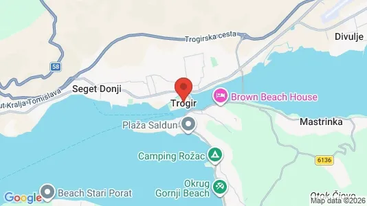 Apartments for rent i Trogir - kort over placeringen