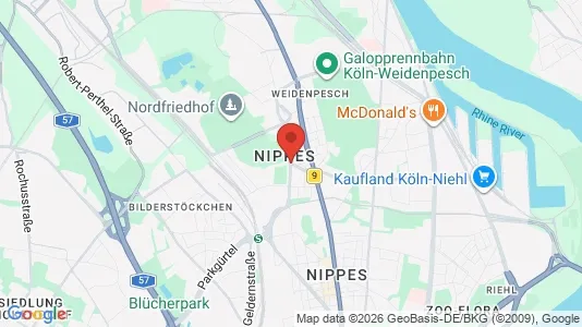Apartments for rent i Cologne Nippes - kort over placeringen
