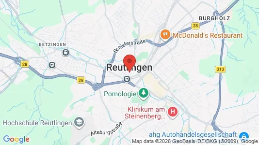 Apartments for rent i Reutlingen - kort over placeringen