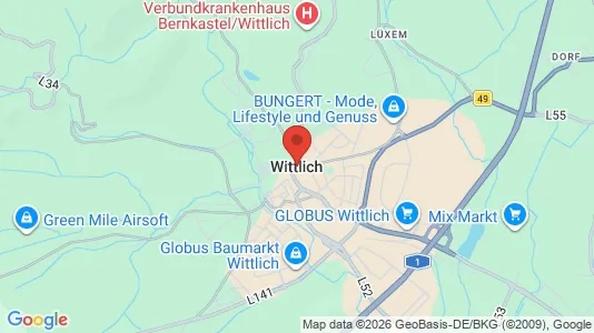 Apartments for rent i Bernkastel-Wittlich - kort over placeringen