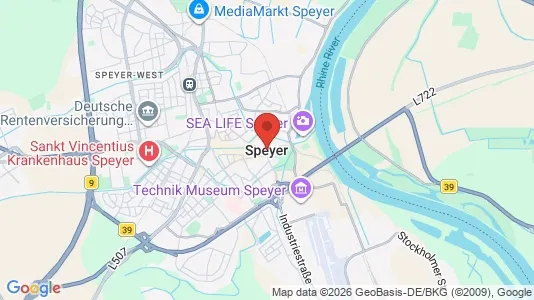 Apartments for rent i Speyer - kort over placeringen