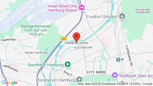 Apartments for rent i Hamburg Nord - kort over placeringen
