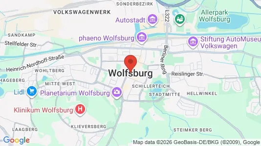 Apartments for rent i Wolfsburg - kort over placeringen