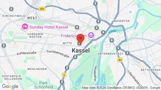 Apartments for rent i Kassel - kort over placeringen