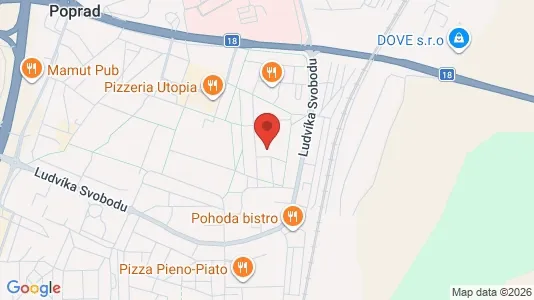 Apartments for rent i Poprad - kort over placeringen