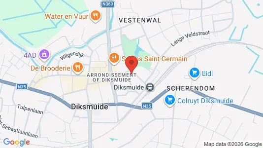 Apartments for rent i Diksmuide - kort over placeringen