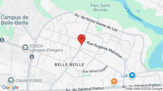 Apartments for rent i Angers - kort over placeringen