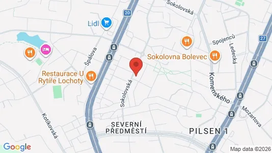Apartments for rent i Plzeň-město - kort over placeringen