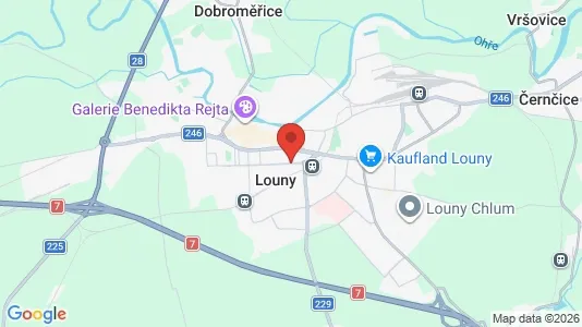 Apartments for rent i Louny - kort over placeringen