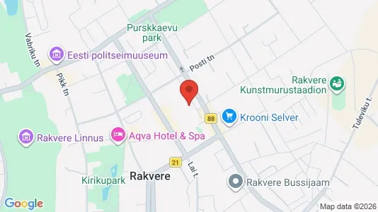 Apartments for rent i Rakvere - kort over placeringen