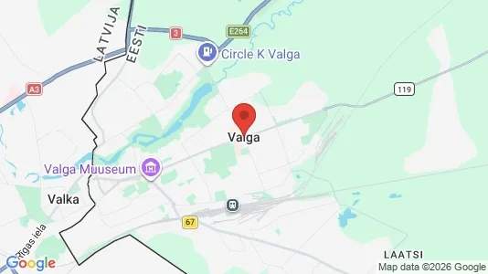 Apartments for rent i Valga - kort over placeringen