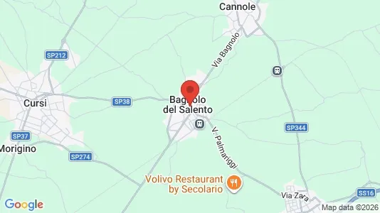 Apartments for rent i Bagnolo del Salento - kort over placeringen
