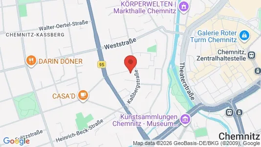 Apartments for rent i Chemnitz - kort over placeringen