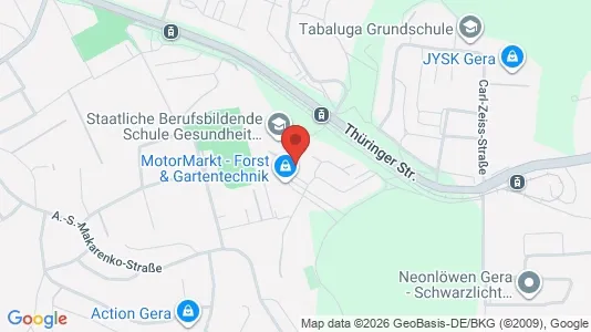 Apartments for rent i Gera - kort over placeringen