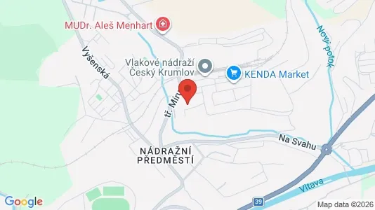 Apartments for rent i Český Krumlov - kort over placeringen