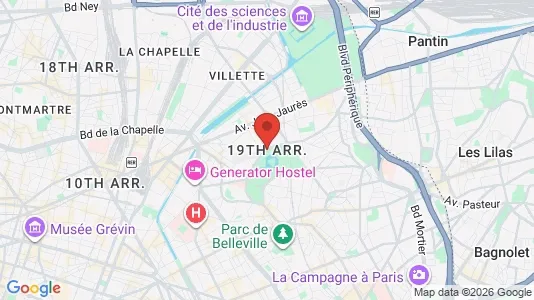Apartments for rent i Paris 19ème arrondissement - kort over placeringen