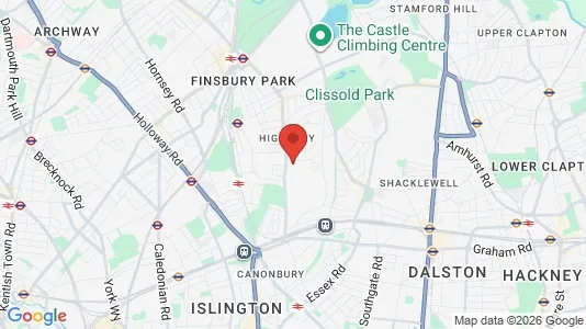 Rooms for rent i London N5 - kort over placeringen