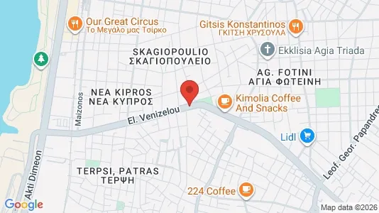Apartments for rent i Patras - kort over placeringen