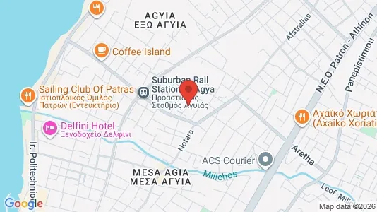 Apartments for rent i Patras - kort over placeringen