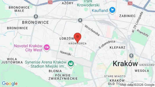Apartments for rent i Kraków Krowodrza - kort over placeringen
