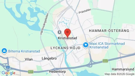 Houses for rent i Kristianstad - kort over placeringen