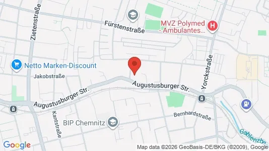 Apartments for rent i Chemnitz - kort over placeringen