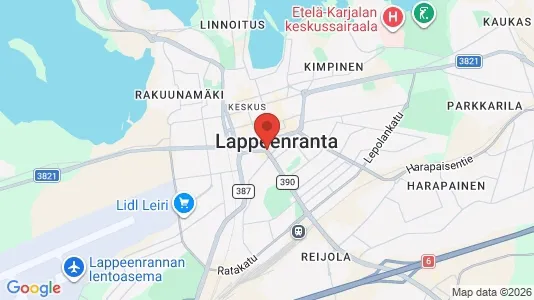Apartments for rent i Lappeenranta - kort over placeringen