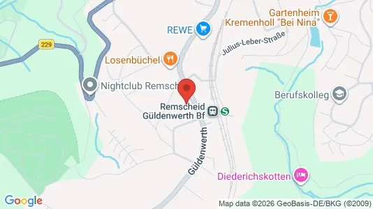 Apartments for rent i Remscheid - kort over placeringen