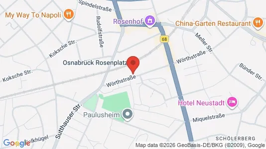 Apartments for rent i Osnabrück - kort over placeringen