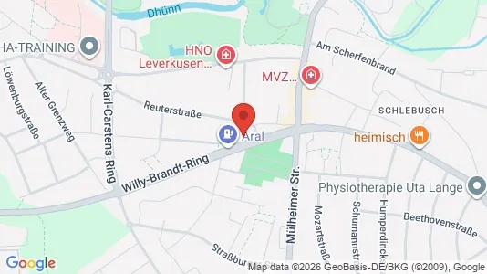 Apartments for rent i Leverkusen - kort over placeringen