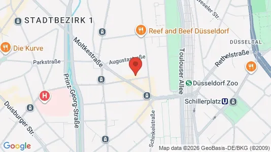 Apartments for rent i Dusseldorf - kort over placeringen