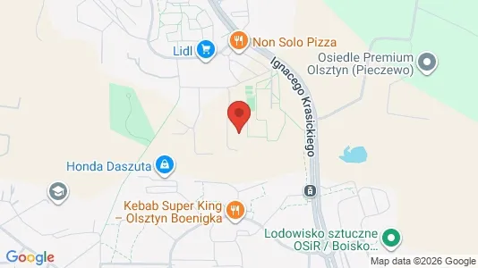 Apartments for rent i Olsztyn - kort over placeringen