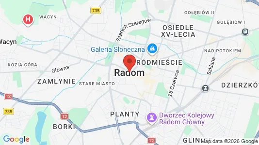 Apartments for rent i Radom - kort over placeringen