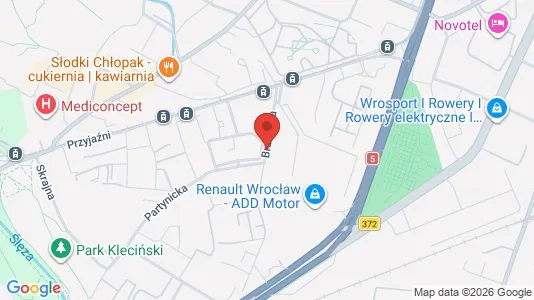 Apartments for rent i Wrocław - kort over placeringen