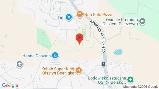 Apartments for rent i Olsztyn - kort over placeringen