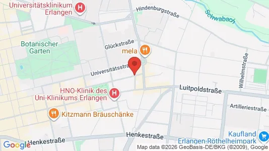 Rooms for rent i Erlangen - kort over placeringen