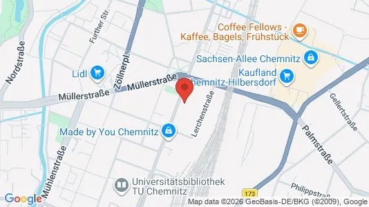 Apartments for rent i Chemnitz - kort over placeringen