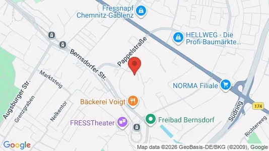 Apartments for rent i Chemnitz - kort over placeringen