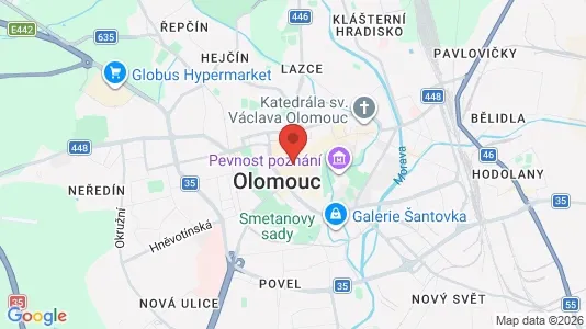 Apartments for rent i Olomouc - kort over placeringen