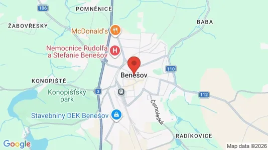 Apartments for rent i Benešov - kort over placeringen